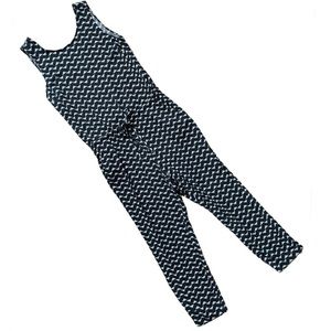 old navy black & white boho sleeveless romper! size small petite